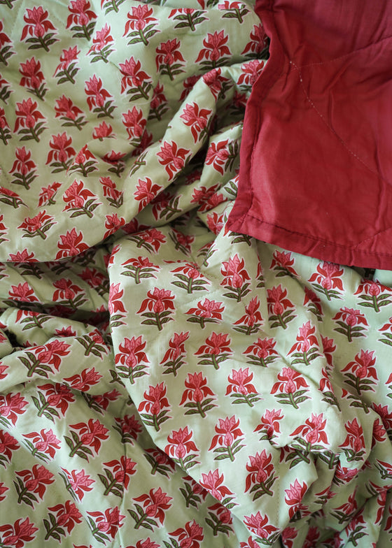 QUILTS LOTUS BUTI - India Ink Home Decor
