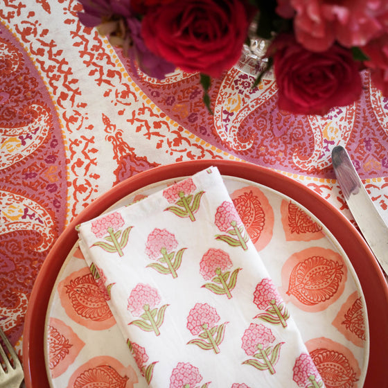 NAPKIN MARIGOLD BUD PINK