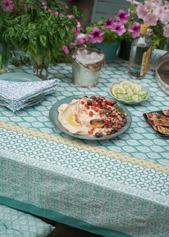 TABLECLOTH BUTI GALORE AQUA