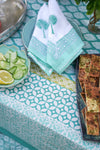 NAPKIN PALM PLAZA AQUA 50X50