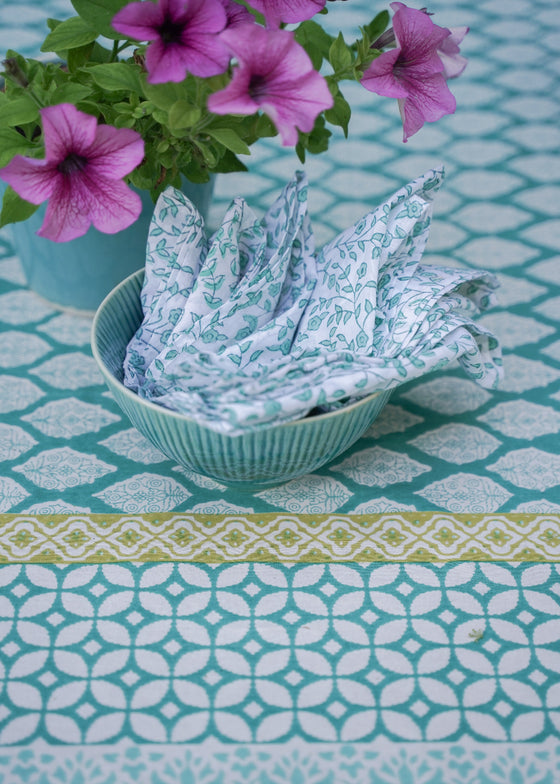 TABLECLOTH BUTI GALORE AQUA