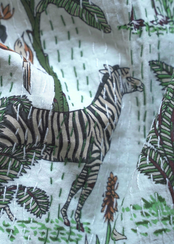 KANTHA SAFARI CREAM - India Ink Home Decor