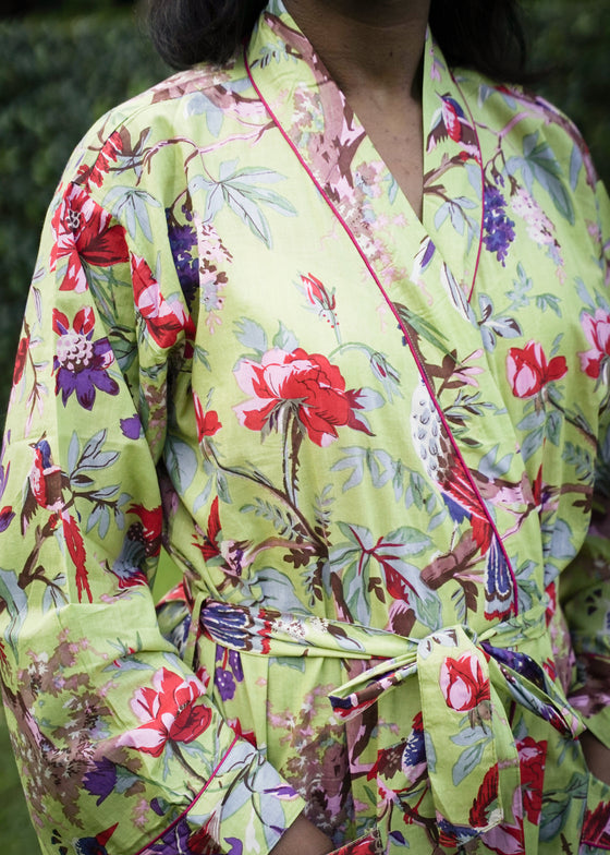 KIMONO BIRD OF PARADISE LIME
