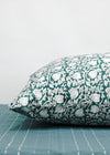 PILLOWCASE CLIMBING ROSE AQUA