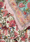 QUILT AQUA/WHITE GRAND GARDEN SGL