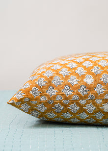  PILLOWCASE SET PRETTY DAISY MUSTARD - India Ink Home Decor