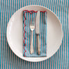 NAPKIN PAINTED STRIPE AQUA