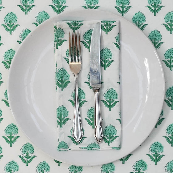 NAPKIN MARIGOLD BUD AQUA