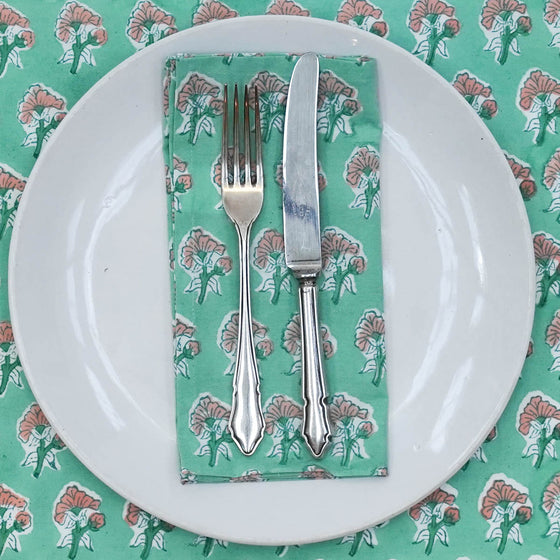 NAPKIN PETAL AQUA 45X45