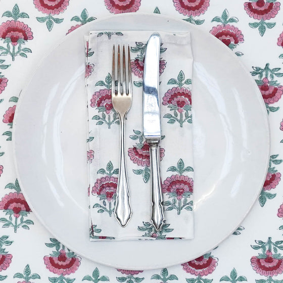 NAPKIN LOTUS FAN PINK
