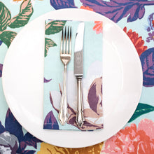  NAPKINS SET SKY BLUE FULL BLOOM
