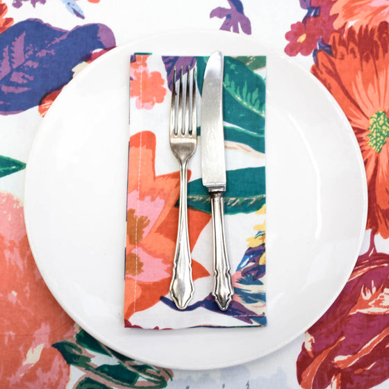 NAPKINS SET WHITE FULL BLOOM