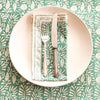 NAPKINS SET GARDEN BLOCK AQUA - India Ink Home Decor