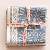 NAPKINS SET GARDEN BLOCK BLUE - India Ink Home Decor