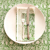 NAPKINS SET GARDEN BLOCK GREEN - India Ink Home Decor