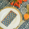 NAPKIN SET SCALLOP MINI MARIGOLD BLUE - India Ink Home Decor