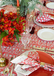  TABLECLOTH BLOCK PRINT GARDEN WATERMELON