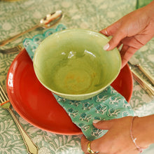  NAPKIN SET SCALLOPED PRETTY DAISY AQUA