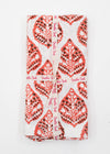 PILLOWCASE FEATHER BLOCK TERRACOTTA