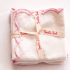 SCALLOPED NAPKIN WHITE/PINK