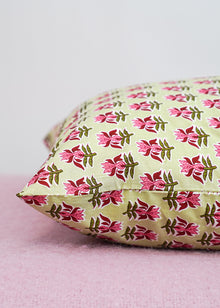  PILLOWCASE SET LOTUS BUTI PINK - India Ink Home Decor
