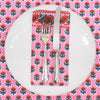 NAPKINS SET BORDER MINI MARIGOLD PINK - India Ink Home Decor