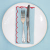NAPKINS SET SCALLOP CONTRAST BLUE - India Ink Home Decor