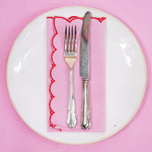  NAPKINS SET SCALLOP CONTRAST PINK