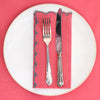 NAPKINS SET SCALLOP CONTRAST WATERMELON - India Ink Home Decor