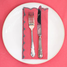  NAPKINS SET SCALLOP CONTRAST WATERMELON