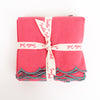 NAPKINS SET SCALLOP CONTRAST WATERMELON - India Ink Home Decor