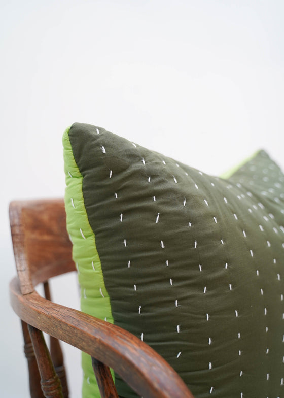 QUILTED TONAL GREEN 50X50 - India Ink Home Decor