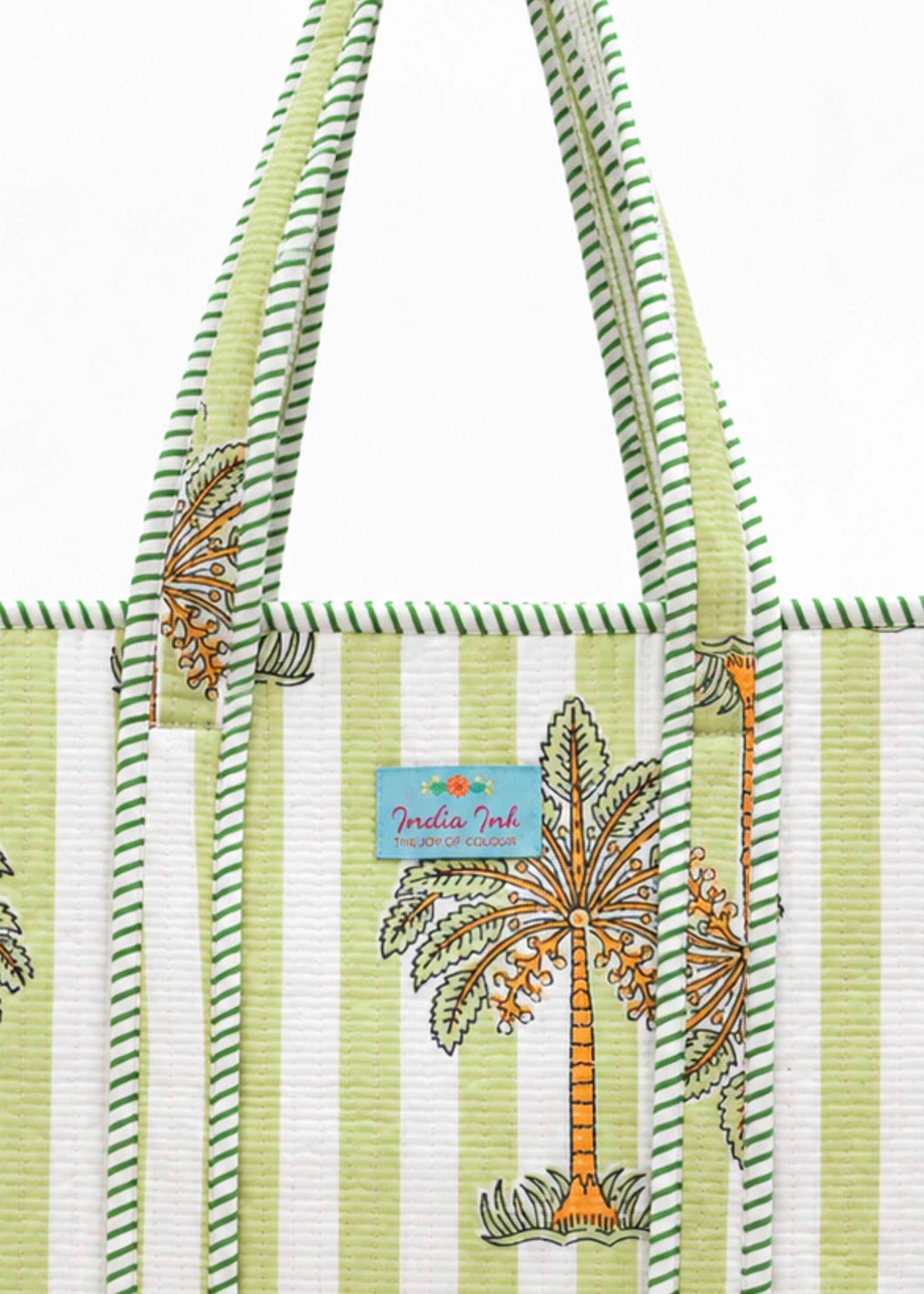 TOTE BAG PALM STRIPE
