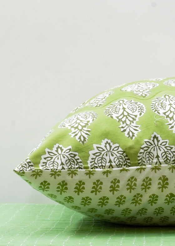 PILLOWCASE CONTRAST EMPIRE BLOCK GREEN