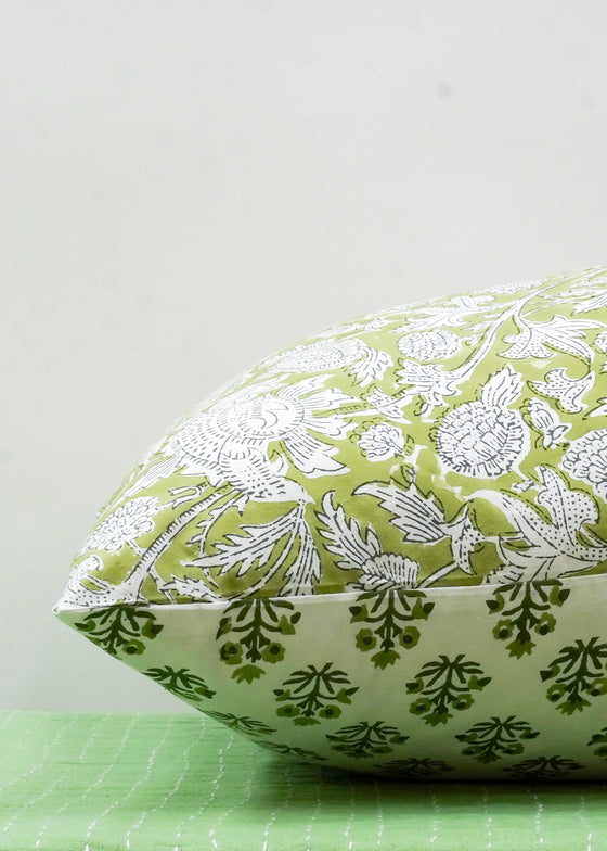 PILLOWCASE CONTRAST THISTLE GREEN