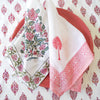 NAPKIN BOMBAY BLOOM AQUA/PINK 50X50
