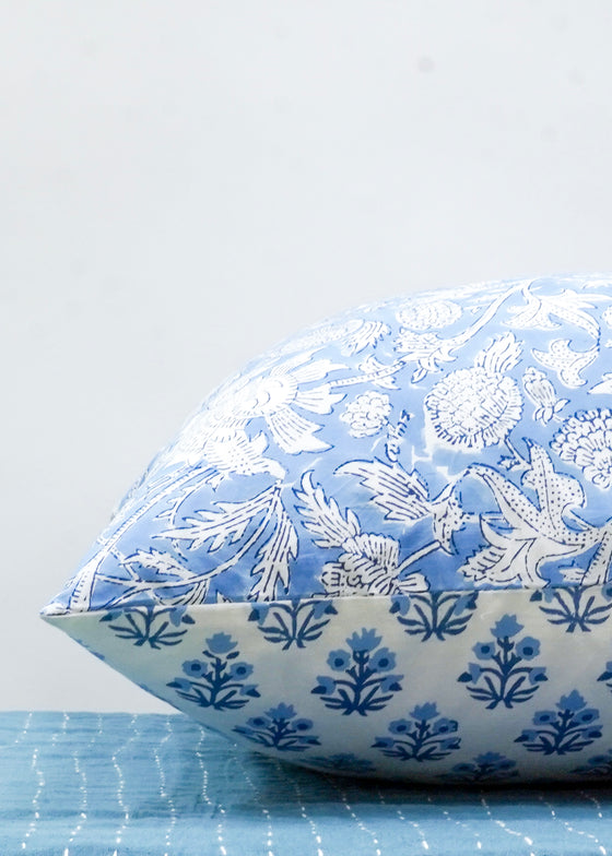 PILLOWCASE CONTRAST THISTLE BLUE