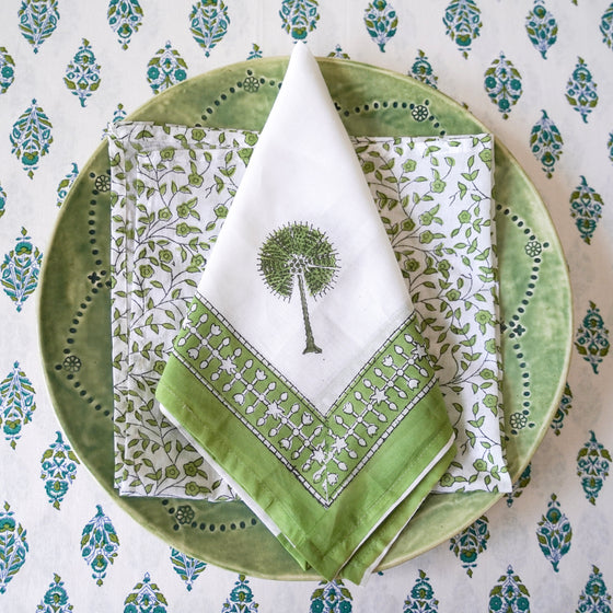NAPKIN PALM PLAZA GREEN 50X50