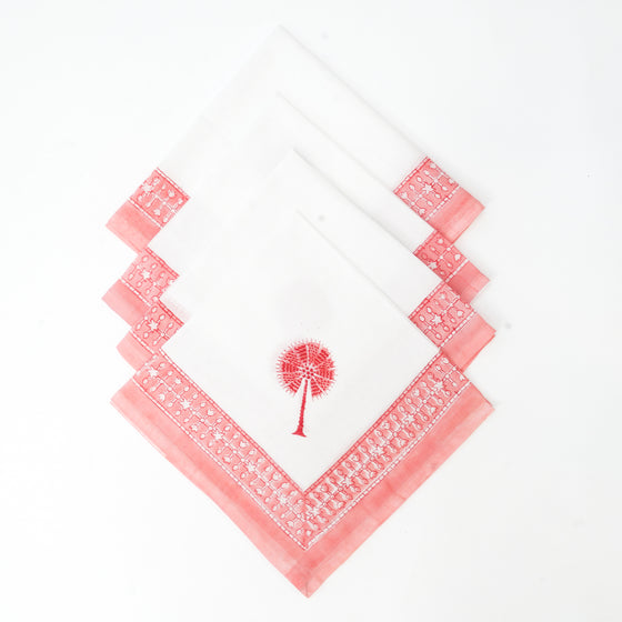 NAPKIN PALM PLAZA PINK 50X50