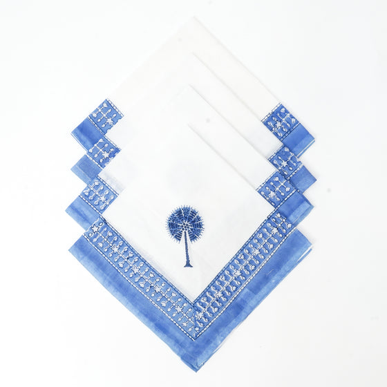 NAPKIN PALM PLAZA BLUE 50X50