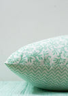 PILLOWCASE CONTRAST GEOMETRIC AQUA