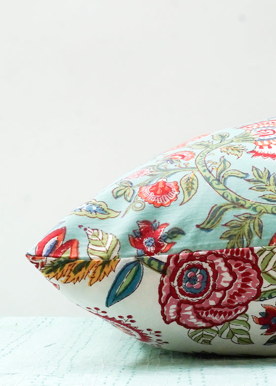 PILLOWCASE CONTRAST GRAND GARDEN AQUA