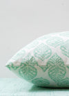 PILLOWCASE FEATHER BLOCK AQUA