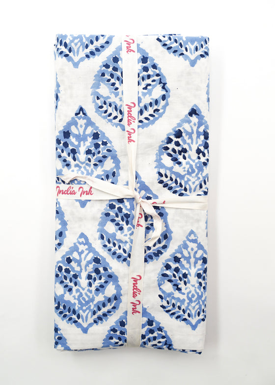 PILLOWCASE FEATHER BLOCK BLUE