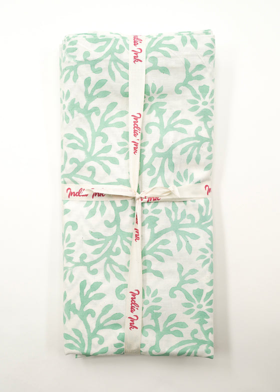 PILLOWCASE CONTRAST GEOMETRIC AQUA