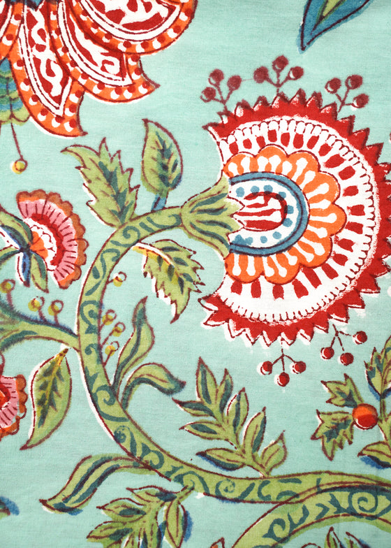 PILLOWCASE CONTRAST GRAND GARDEN AQUA