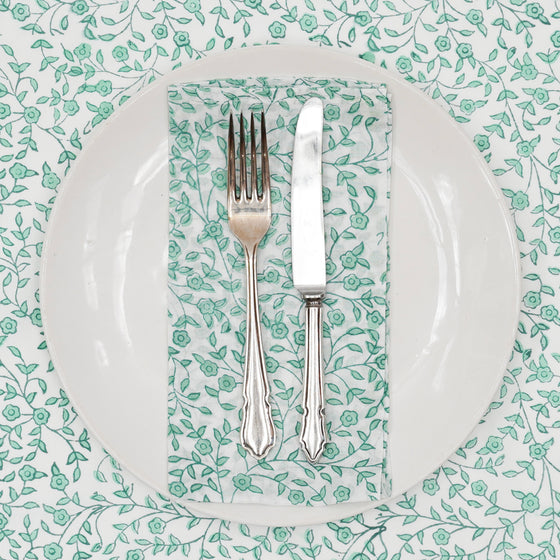 NAPKIN MINI VINE AQUA 50X50