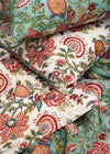 QUILT AQUA/WHITE GRAND GARDEN DBL