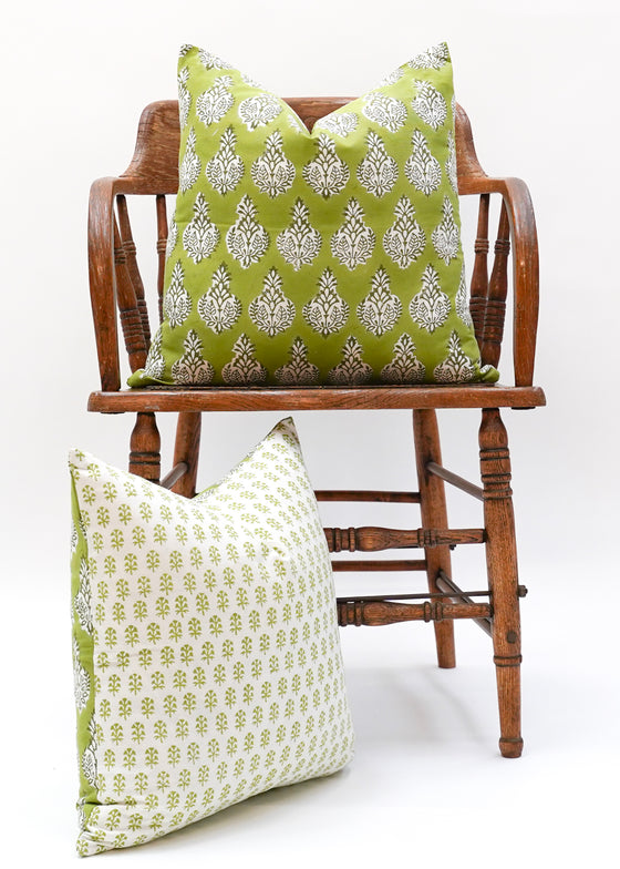 CUSHION EMPIRE BLOCK GREEN 45X45