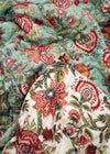 QUILT AQUA/WHITE GRAND GARDEN DBL